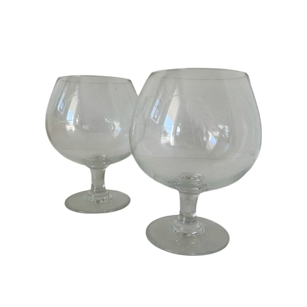 Vintage Brandy Snifters with wheat pattern, by Craftsmen Stemware set of 2